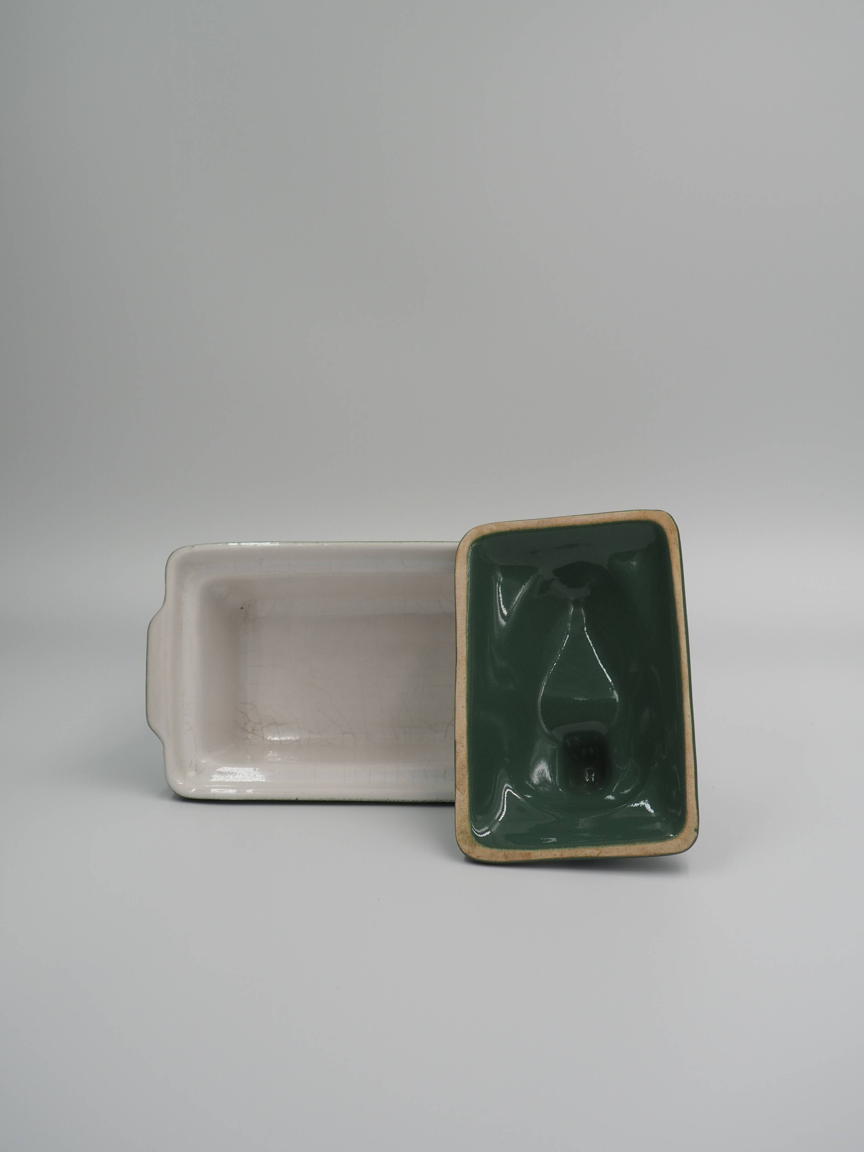 Green terrine with duck lid