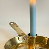 LOW HAND BRASS CANDLESTICK ANTIQUE