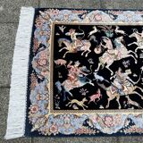 Tapis en soie Indo-Persan scène de chasse