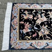 Tapis en soie Indo-Persan scène de chasse