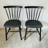 Pair of Scandinavian chairs J46 design Poul M. Volther, 1956