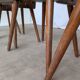 Set of 4 Vintage Brutalist Wooden Chair / Rustic Farmhouse Dining Chair
