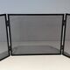 Three-Panel Fire Screen in Expanded Steel Mesh. France. Circa 1970.