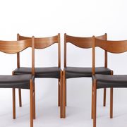 4 Arne Wahl Iversen Mid century teak dining chairs Glyngøre stolefabrik, model GS61