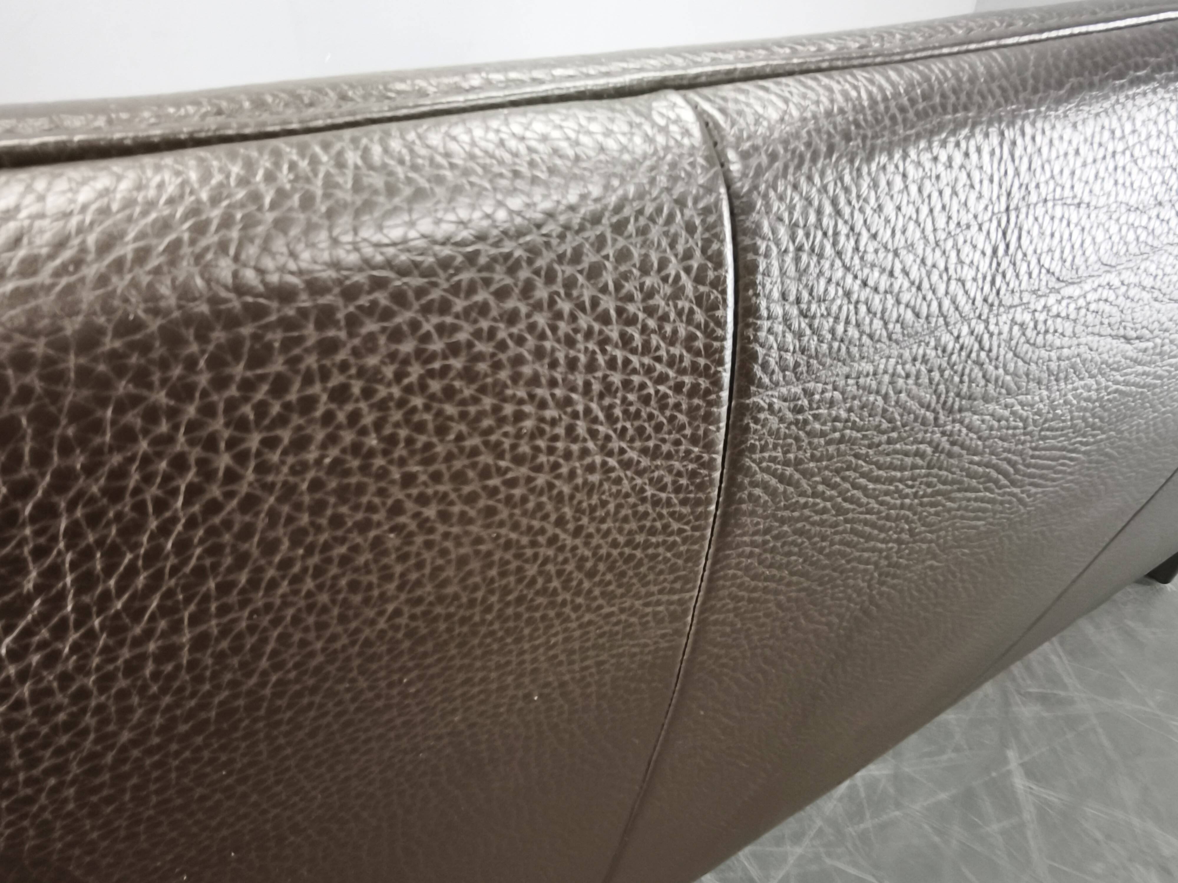 Jori Dark Brown Leather Two Seat Sofa, Belgium, 1990s