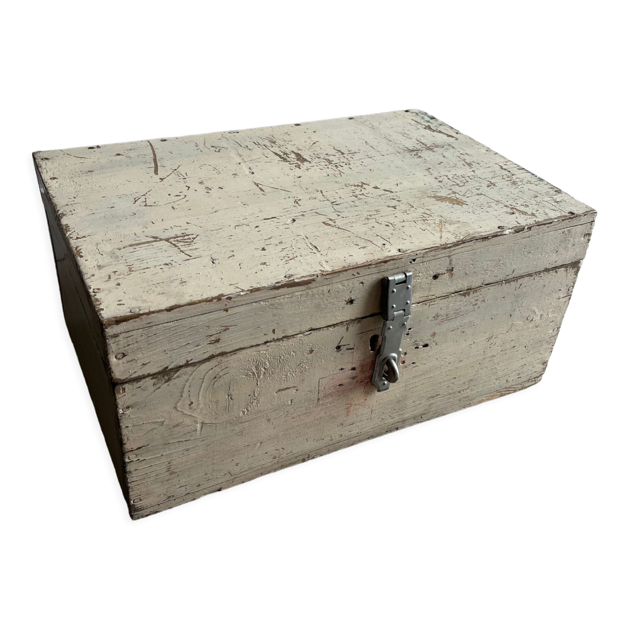 Old patinated wooden chest