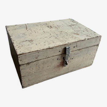 Old patinated wooden chest