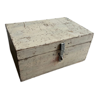 Old patinated wooden chest