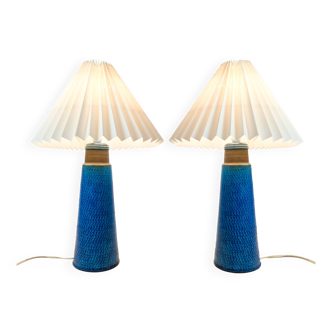 Ensemble de 2 lampes de table bleues par Niels Kähler