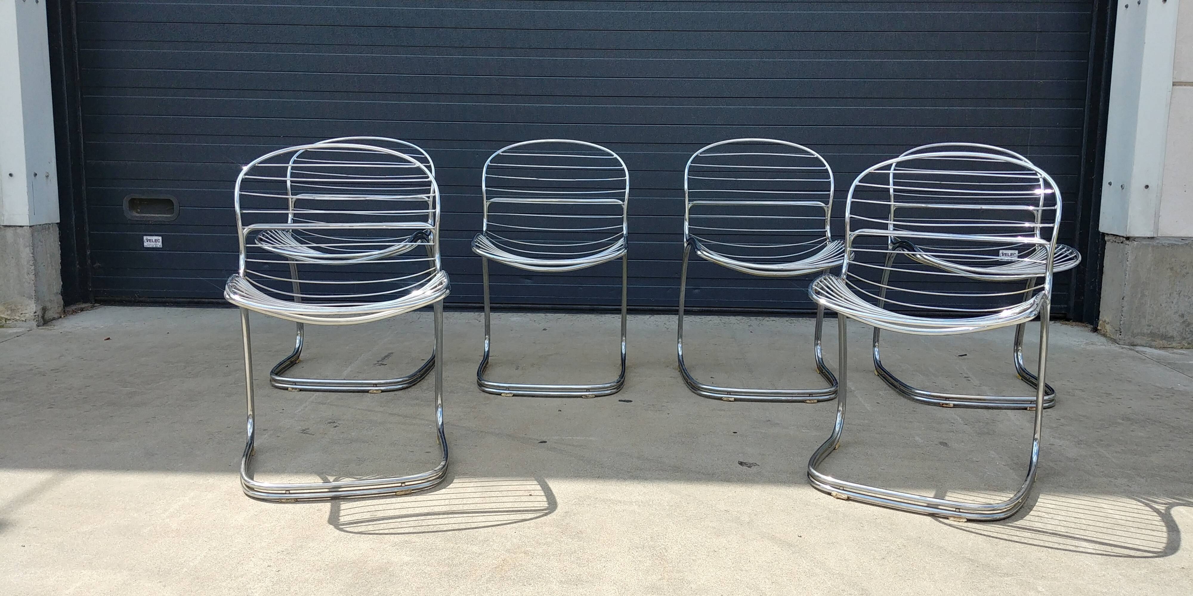 Lot of 6 Sabrina chairs by Gastone Rinaldi 1970