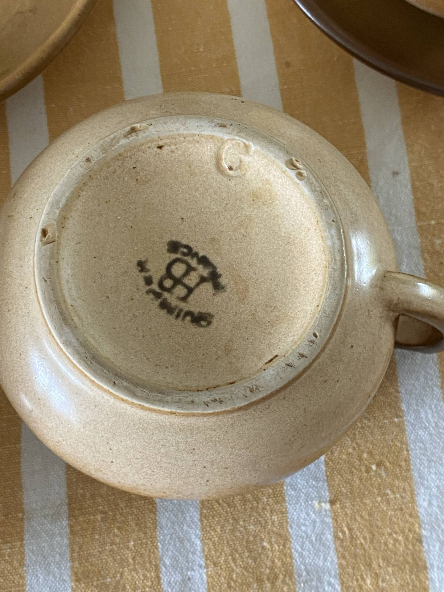 service of 6 cups and saucers HB Henriot Quimper France