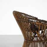 Tabouret en Rotin, Italie, années 1960s.