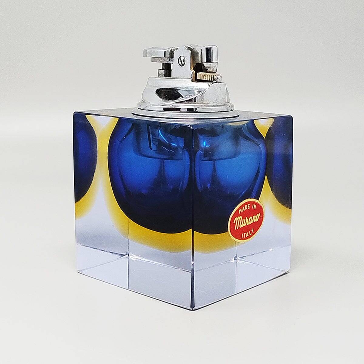 Briquet de table bleu des années 1960 en verre de Murano Sommerso par Flavio Poli