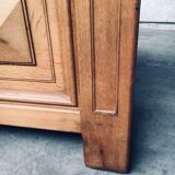 Brutalist Handcrafted Oak 2 Door Cabinet, Belgium, 1950s