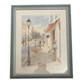 Aquarelle représentant une vue de Vallauris