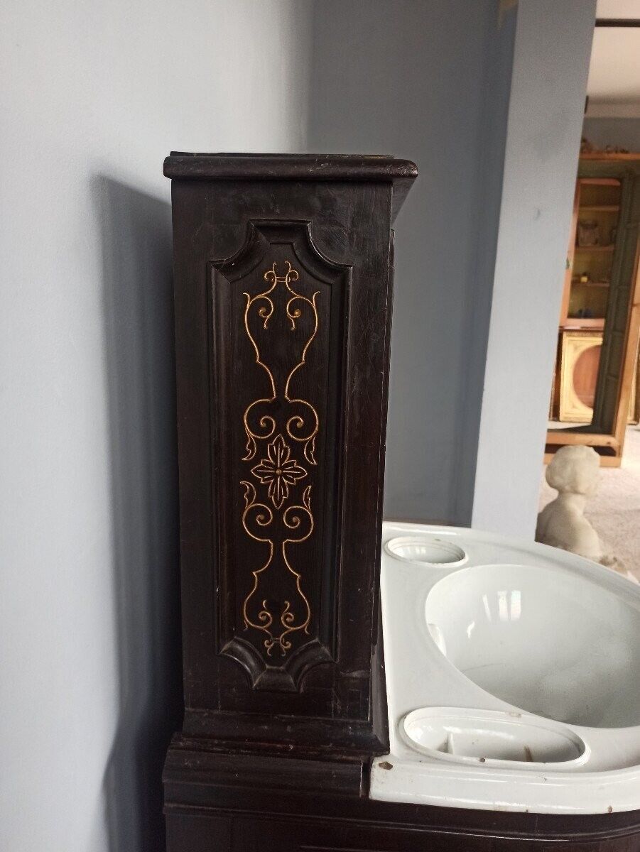 Washbasin cabinet Italy 19th century ceramic Ginori Tuscany Napoleon III