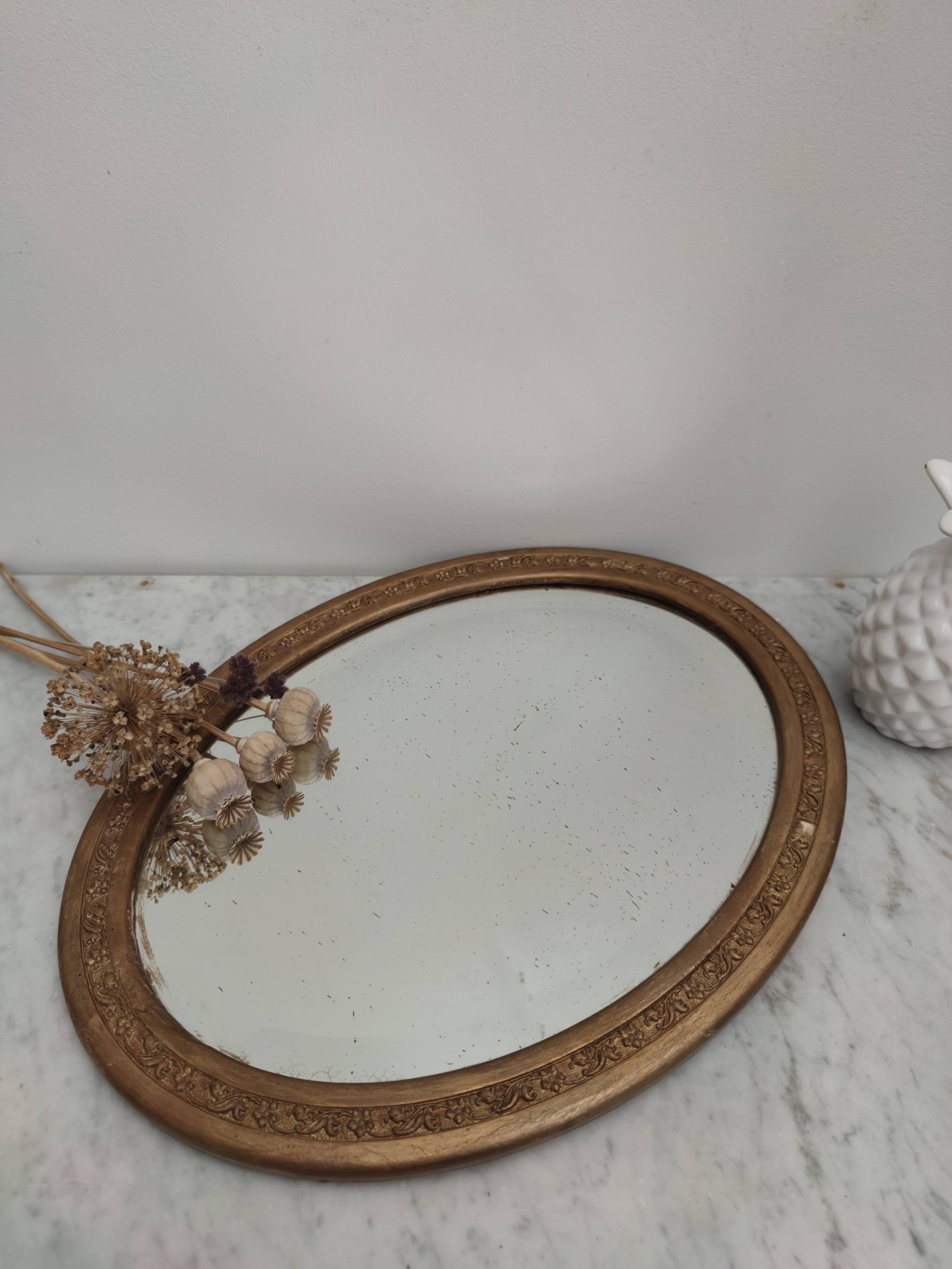 Art Deco oval mirror 46x36 cm