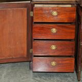 Victorian library mahogany frame embossed leather