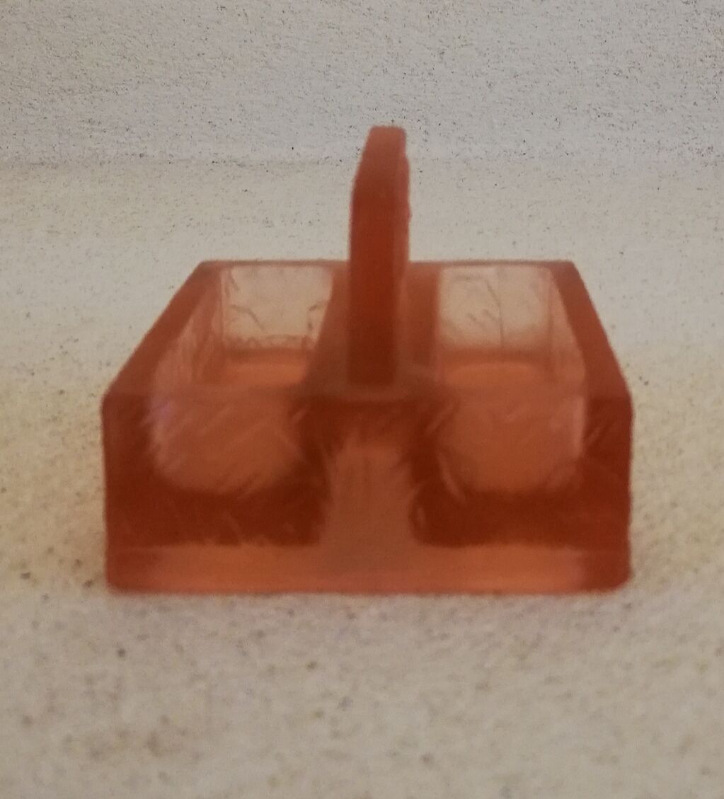 Art Deco pink glass salt shaker