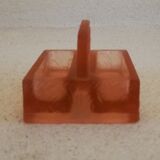 Art Deco pink glass salt shaker
