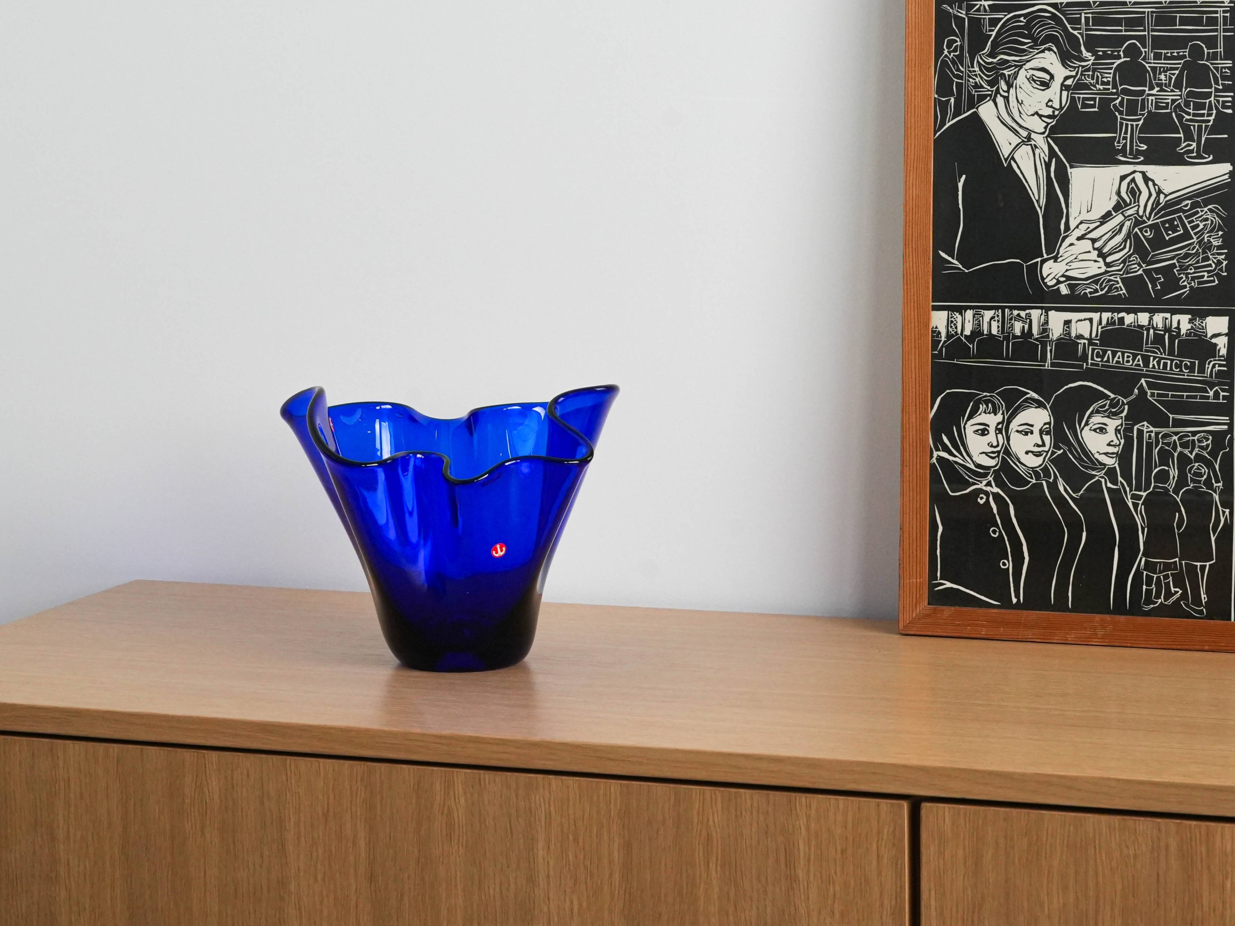 Glass vase, Danish design, 1970s, made in Denmark