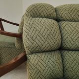 Pair of green Halabala armchairs by Druzba Bratislava B-609 year 59