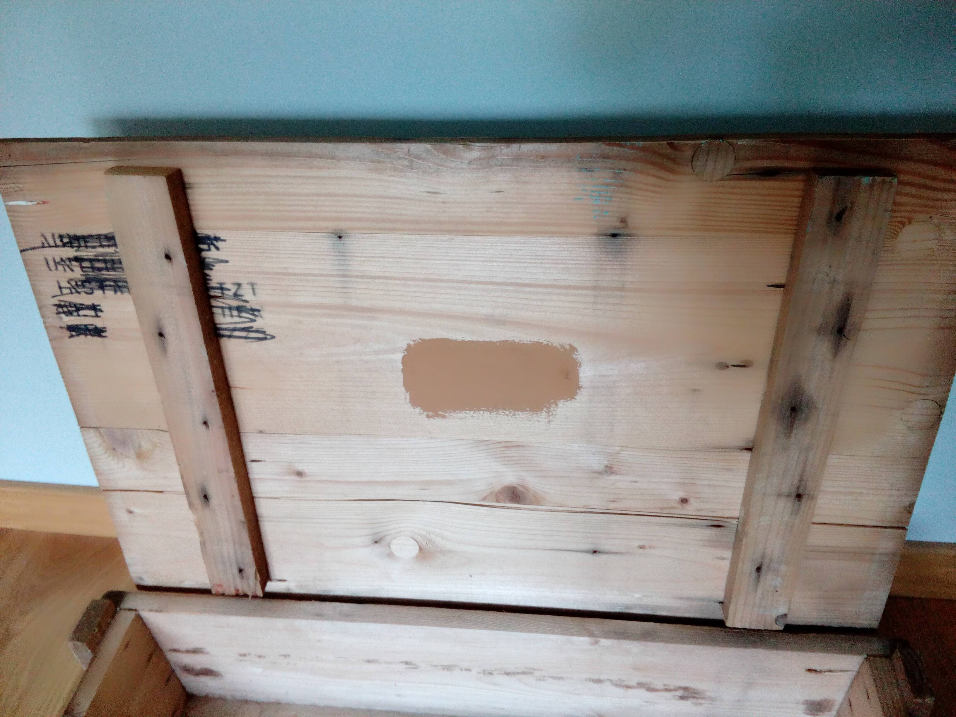 Industrial style wooden transport crate or chest