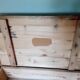 Industrial style wooden transport crate or chest