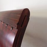 Cafe bench with curved plywood seat, 1990s