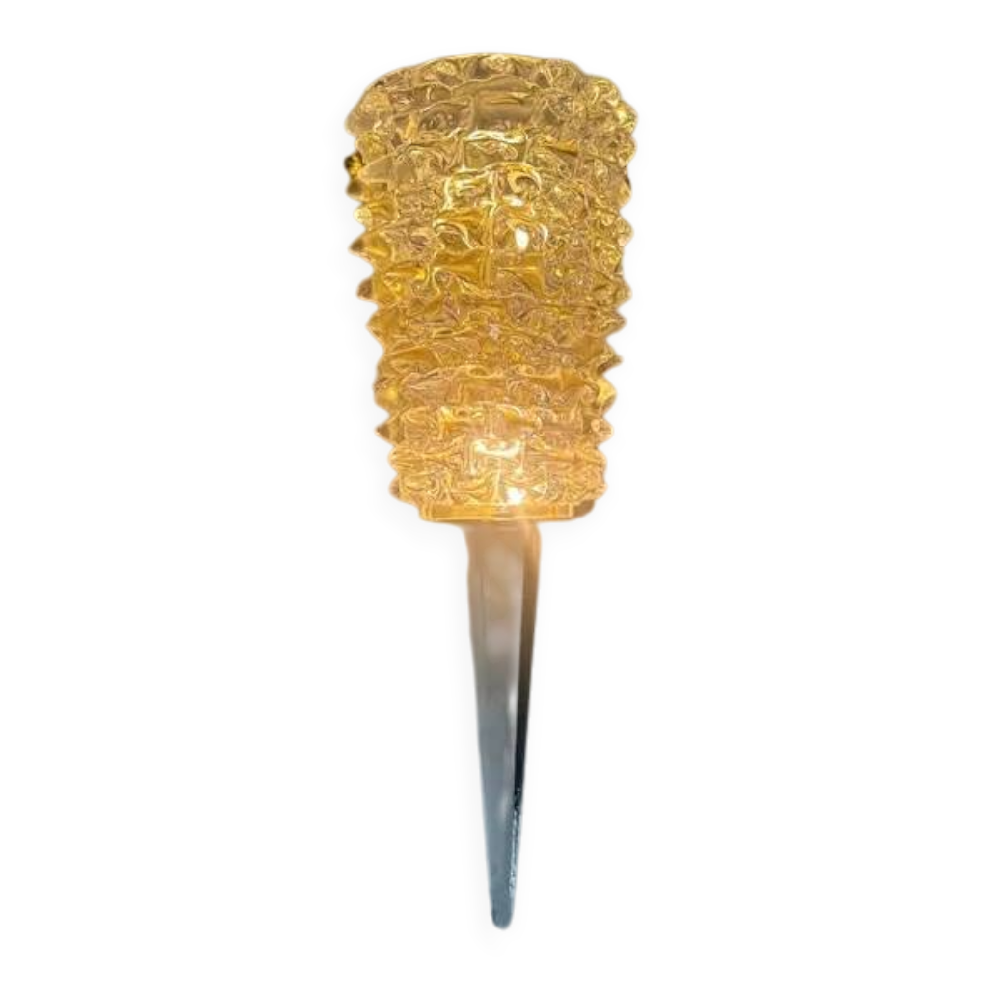 Pair of clear Murano glass wall sconces in the Barovier Art Deco style. Rostrato