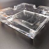 Imposing minimalist vintage crystal ashtray from the 70s