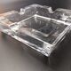 Imposing minimalist vintage crystal ashtray from the 70s