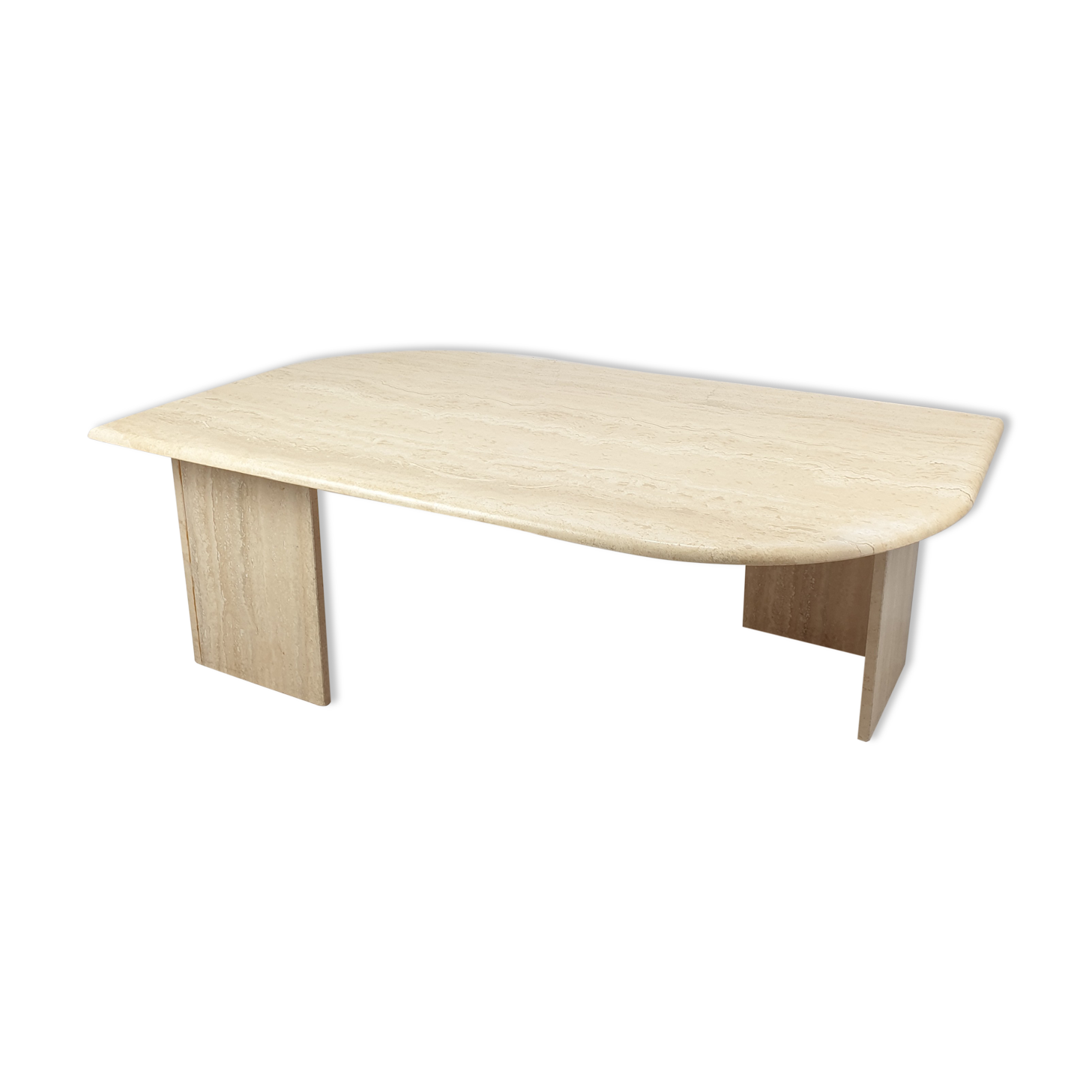 Mid-Century Italian Travertine Coffee Table, 1980s