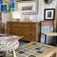 Coffee table in elm and ceramic stoneware Maison Regain 1970