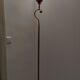 Halogen brass and wood floor lamp