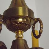 French vintage heavy brass 6 light empire style chandelier