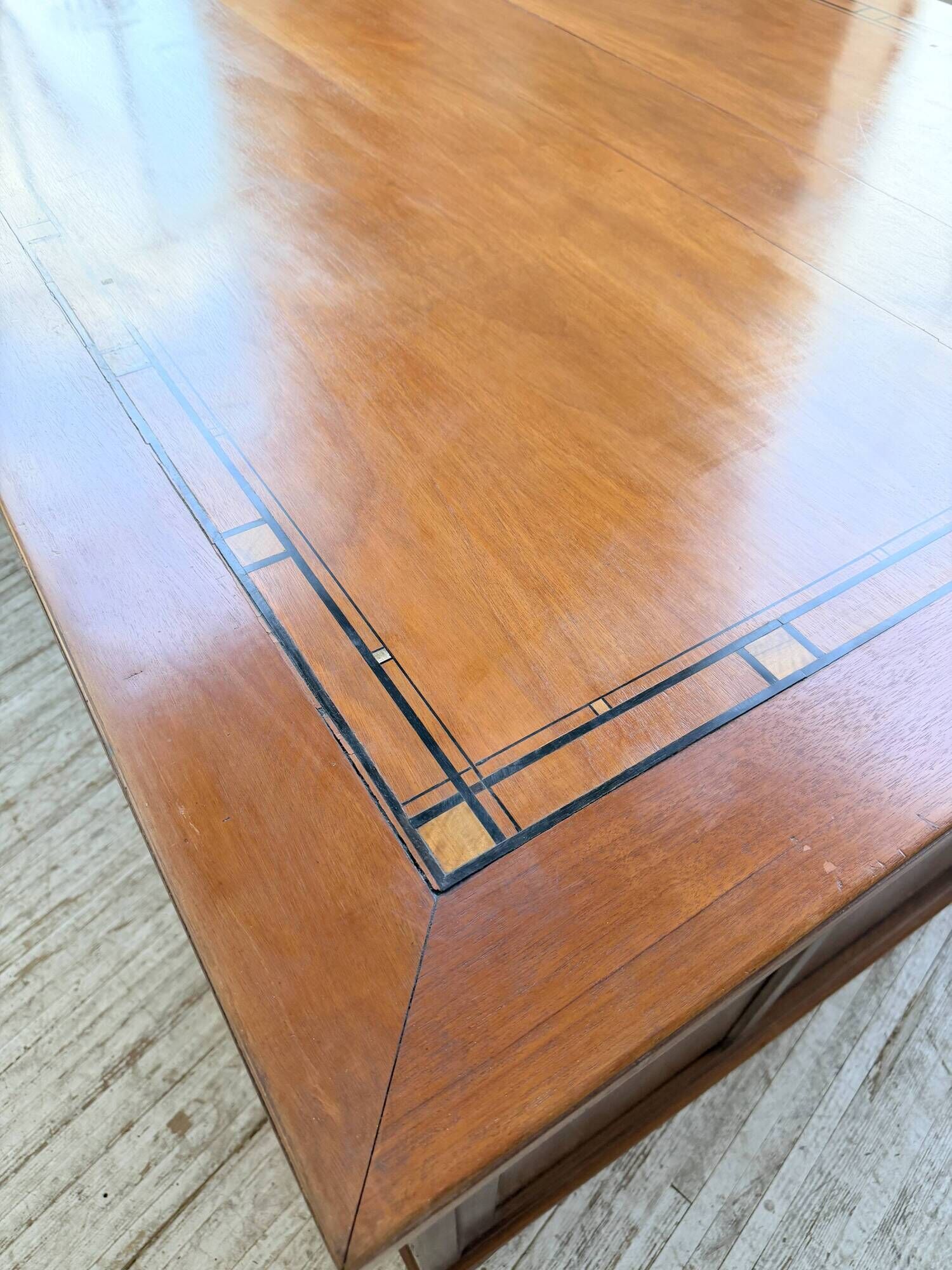 Double-sided walnut counter desk 1900