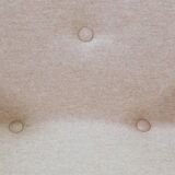 Mid-century modern armchair in camel wool with oak wood.