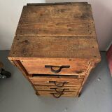 Meuble de métier en bois, 4 tiroirs