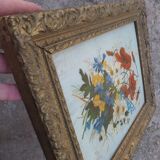 Jetty of field flowers and bee signed 1895