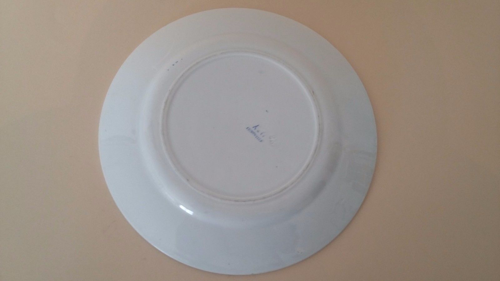 Plate faience luneville kg blue tulips