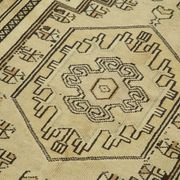 1960s Handmade Rustic Oriental Beige Carpet 115 cm x 222 cm
