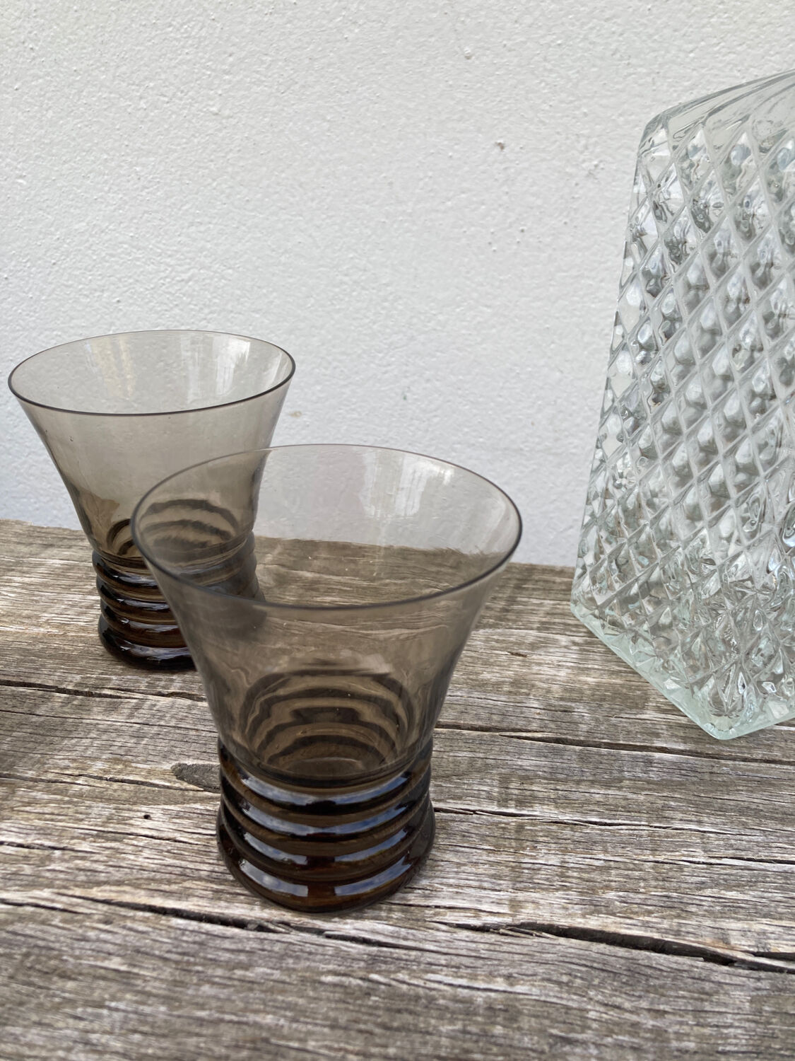 Set of 3 vintage crystal glasses