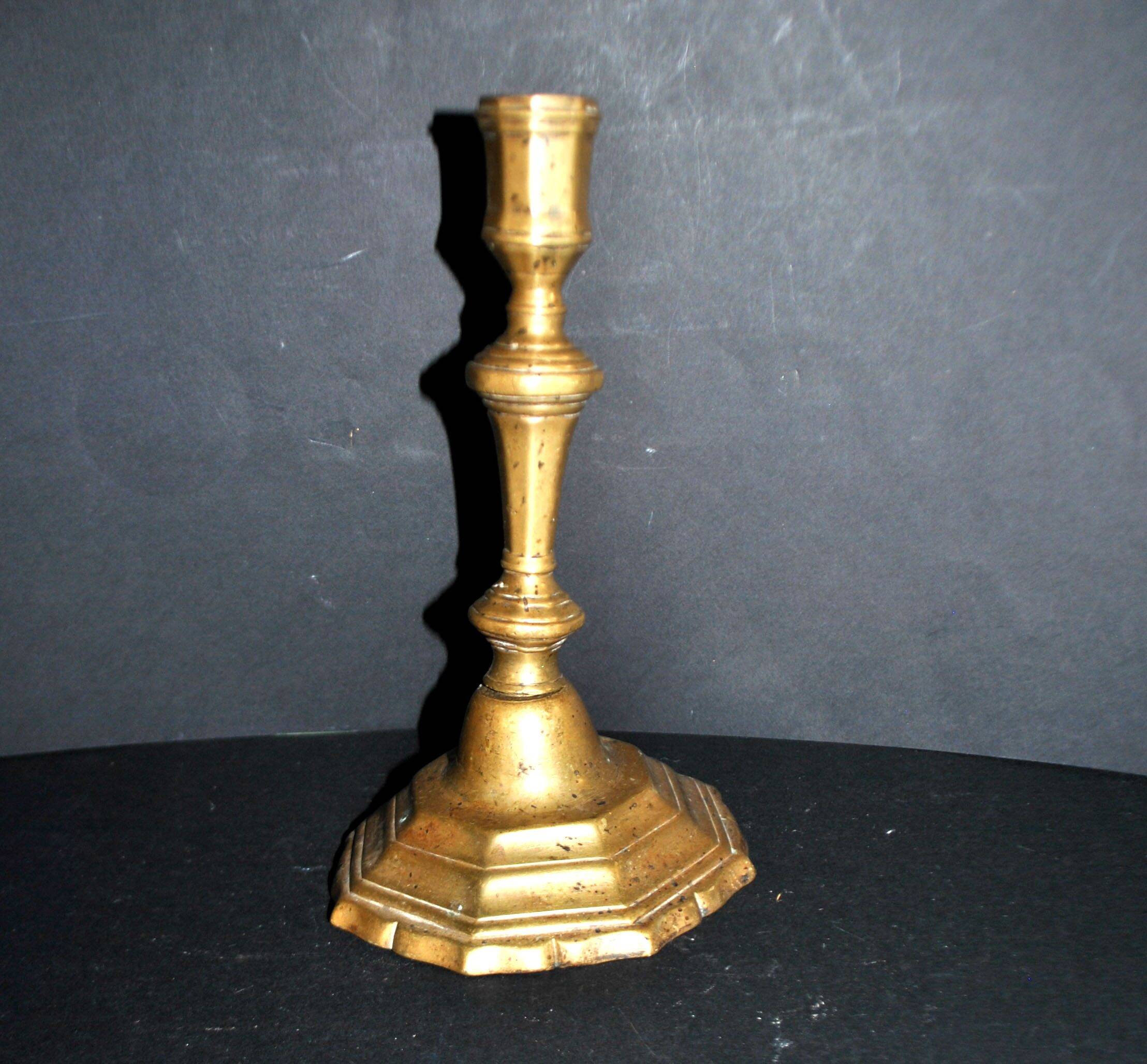 Antique candle holder, carved bronze chandelier, Louis XIV, 18th century.