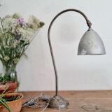 Antique angled metal lamp