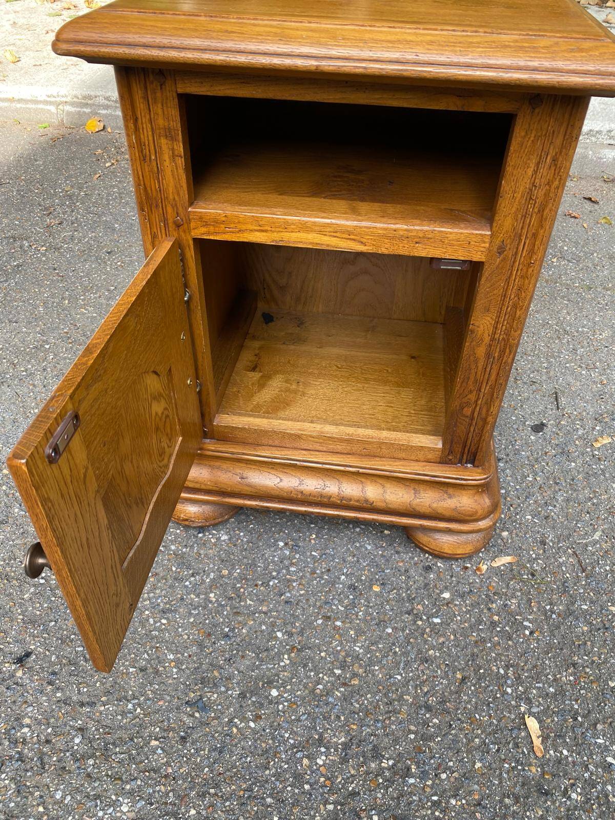 Louis XIV solid oak bedside table 1900
