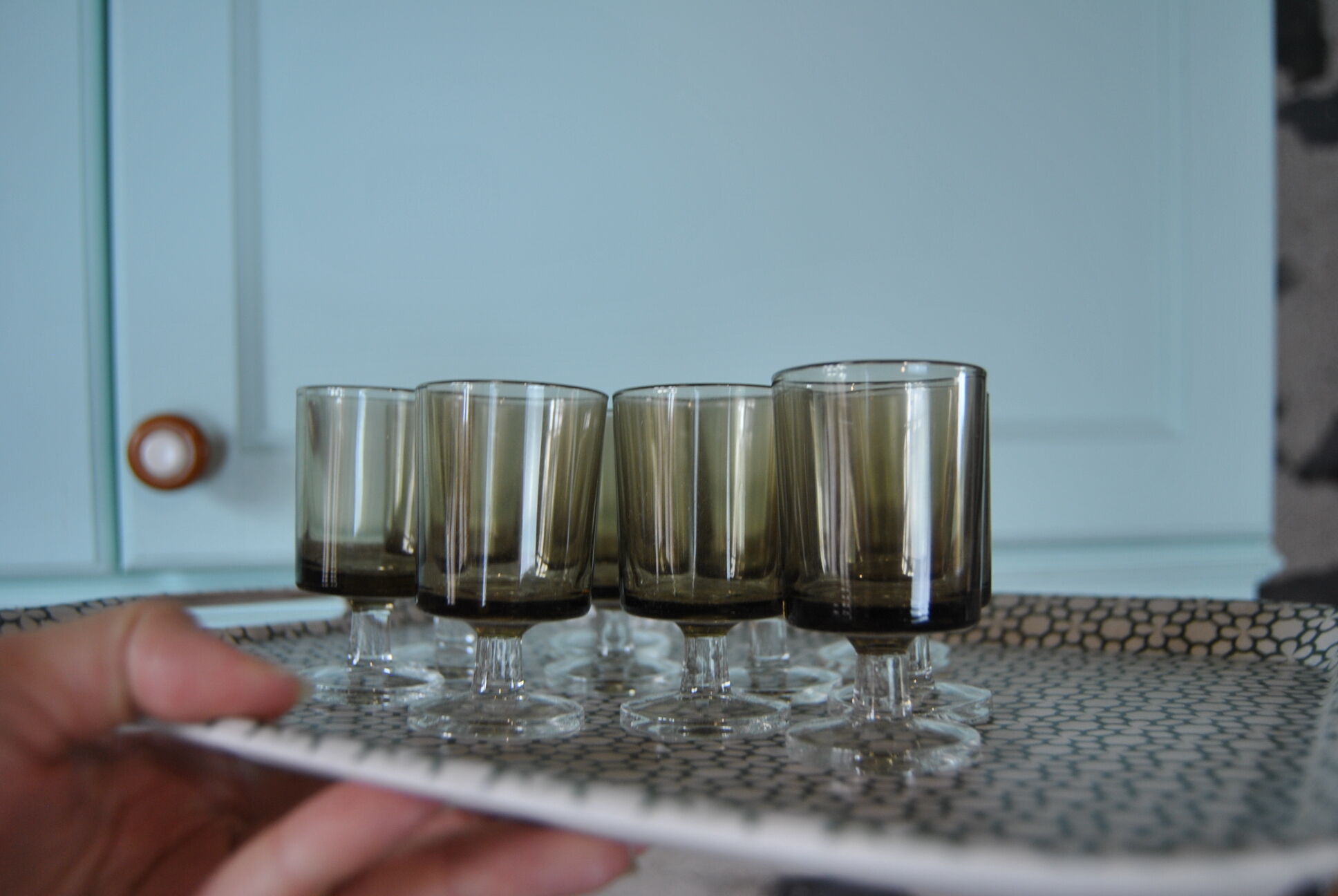Set of 10 70s shot glasses