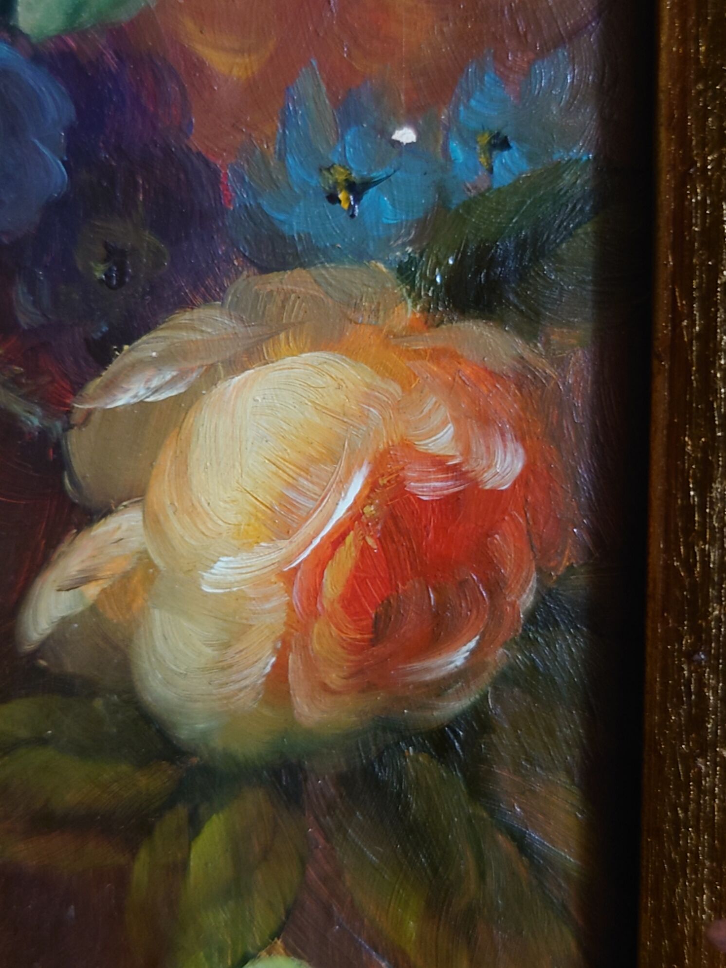 Oil on wood signed gilded frame XX centuries