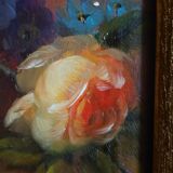 Oil on wood signed gilded frame XX centuries