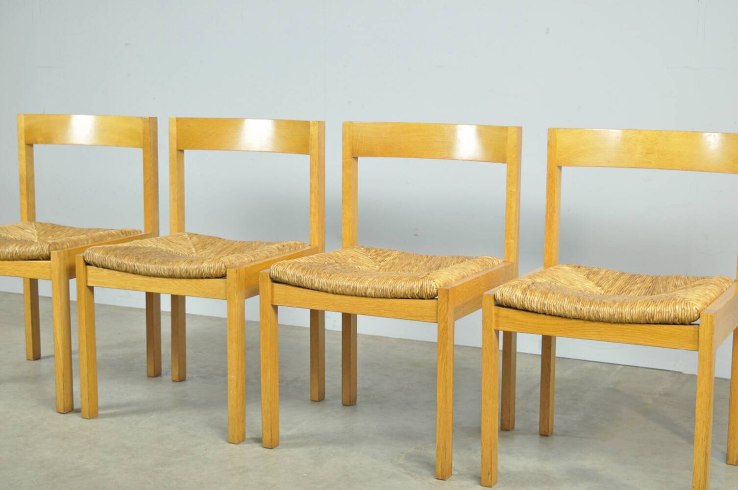 Vintage dutch design oak dining chairs, 1960s